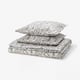 RODGERSIA Housse de couette et 2 taies, gris/blanc, 240x220/50x60 cm