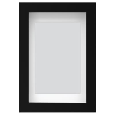 Cadre photo RÖDALM noir avec façade en plastique transparent, conçu pour différents placements de photos ; Moderne, polyvalent et sûr.