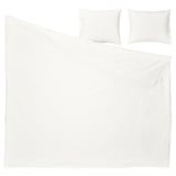 Parure de lit blanche RUNDHAGTORN : couette, 2 oreillers. Design net, propre et simple.