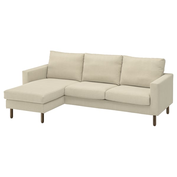 SALTSJÖBADEN Canapé 3 places avec méridienne, Fridtuna beige clair