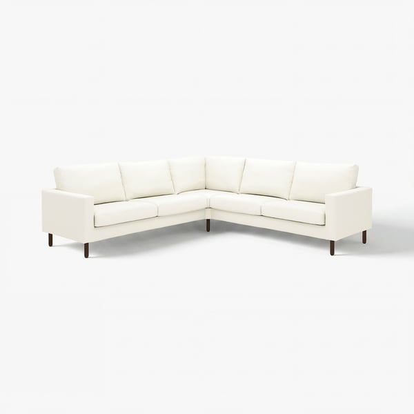 Canapé sectionnel SALTSJÖBADEN, tout blanc, design moderne aux lignes épurées et coussins amovibles.