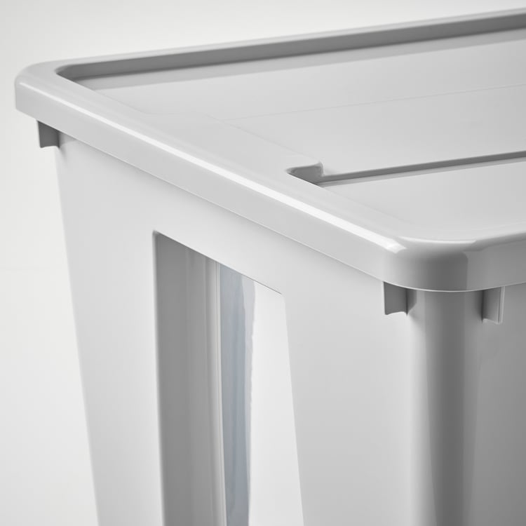 SAMLA boîte avec couvercle, transparent/gris clair, 57x39x28 cm/45 l ...