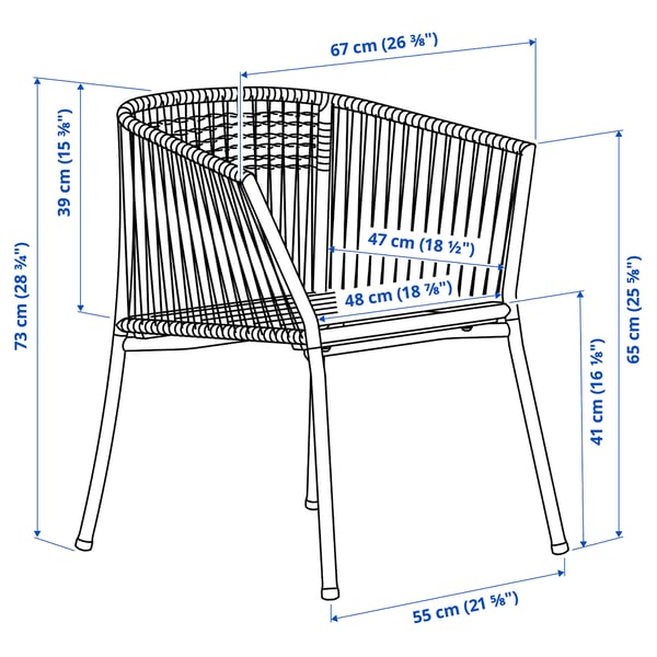 Illustration avec les mesures du produit : SEGERÖN.