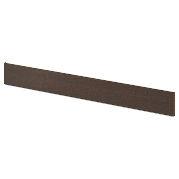 Socle de cuisine de couleur bois foncé, forme rectangulaire, design épuré.