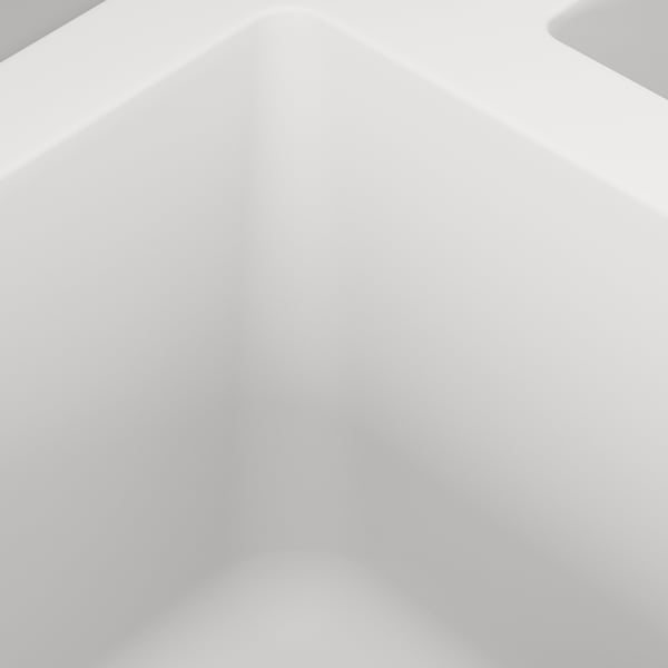Évier de haute qualité, résistant aux taches, avec deux cuves et égouttoir incliné ; Surface durable et résistante aux rayures.
