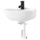 SKATSJÖN Lavabo avec siphon/mélangeur, blanc, 45x35 cm