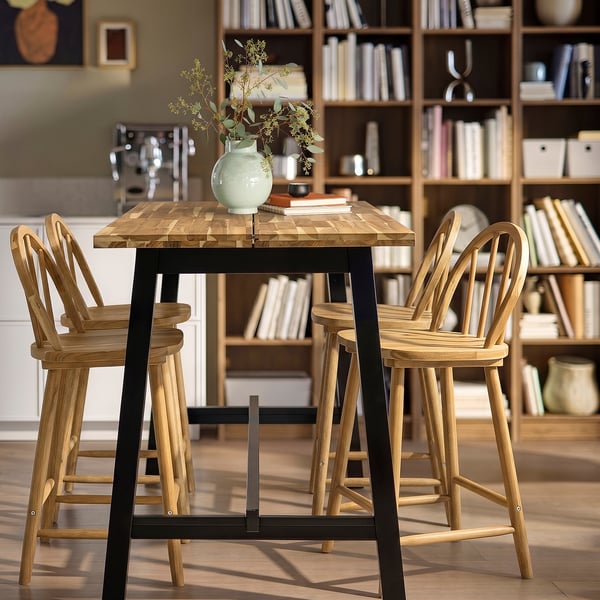 SKOGSTA Chaise de bar, hauteur plateau acacia, 62 cm