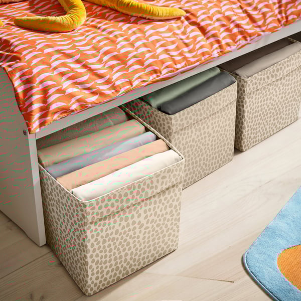 SLÄKT Rangement tissu, beige, 55x33x33 cm