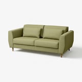 Canapé SLATORP vert sauge moderne, design minimaliste, pieds en bois, dossier haut, confortable.