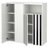 Armoire SMÅSTAD ouverte avec étagères, charnières, pieds réglables. Minimaliste moderne.