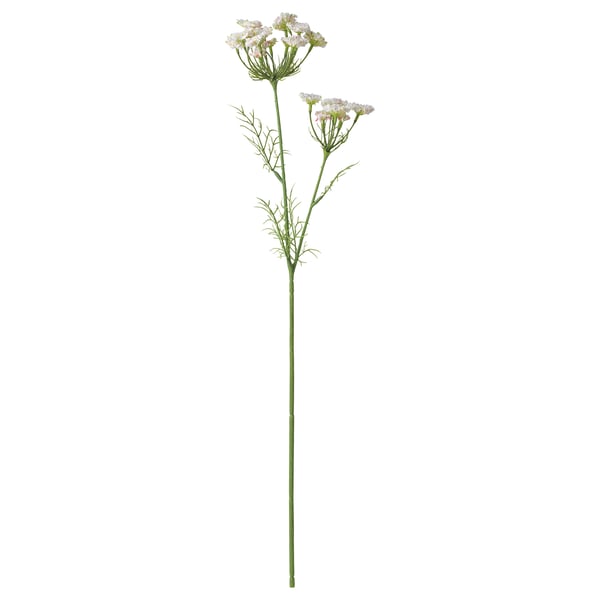 Fausse tige de fleur blanche SMYCKA, écologique, 50 % plastique recyclé, délicate et détaillée, parfaite pour la décoration.