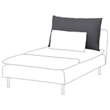 Chaise longue SÖDERHAMN. Blanc, épuré et moderne. Coussins gris foncé et blancs, rehaussés sur des pieds minces.