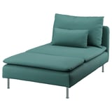 Chaise longue SÖDERHAMN sarcelle, design moderne avec pieds en métal.