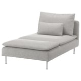SÖDERHAMN Méridienne gris clair ; Design élégant avec des pieds en métal, un tissu moelleux, un dossier et un oreiller.