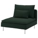 Chaise SÖDERHAMN vert foncé, design moderne avec pieds en métal, coussins moelleux.