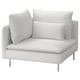 Chaise blanche SÖDERHAMN, design moderne, coussins moelleux, pieds chromés.