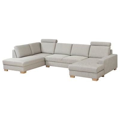 Canapé sectionnel Sörvalen, gris clair, en forme de L, design scandinave moderne.