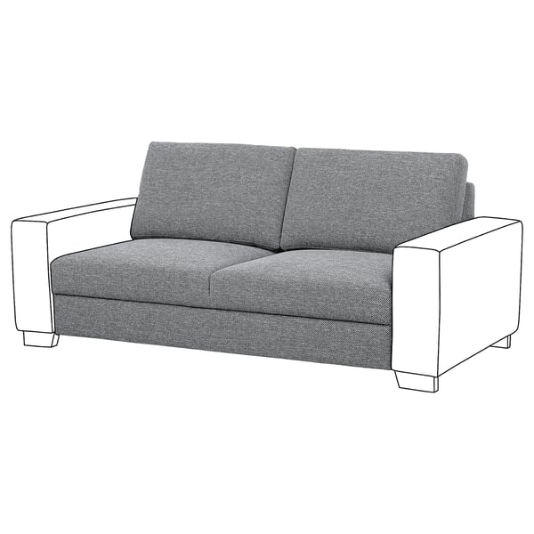 Canapé gris SÖRVALLEN, de forme moderne et carrée, rembourré en tissu texturé.