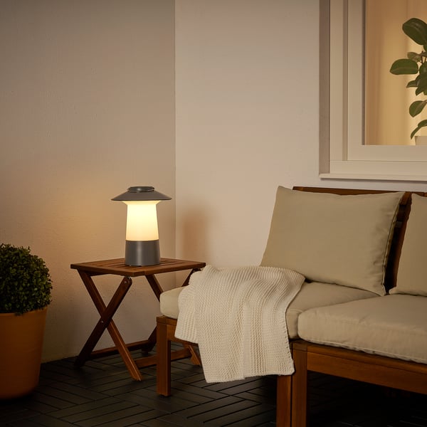 SOLVINDEN Lanterne LED à énergie solaire, gris foncé