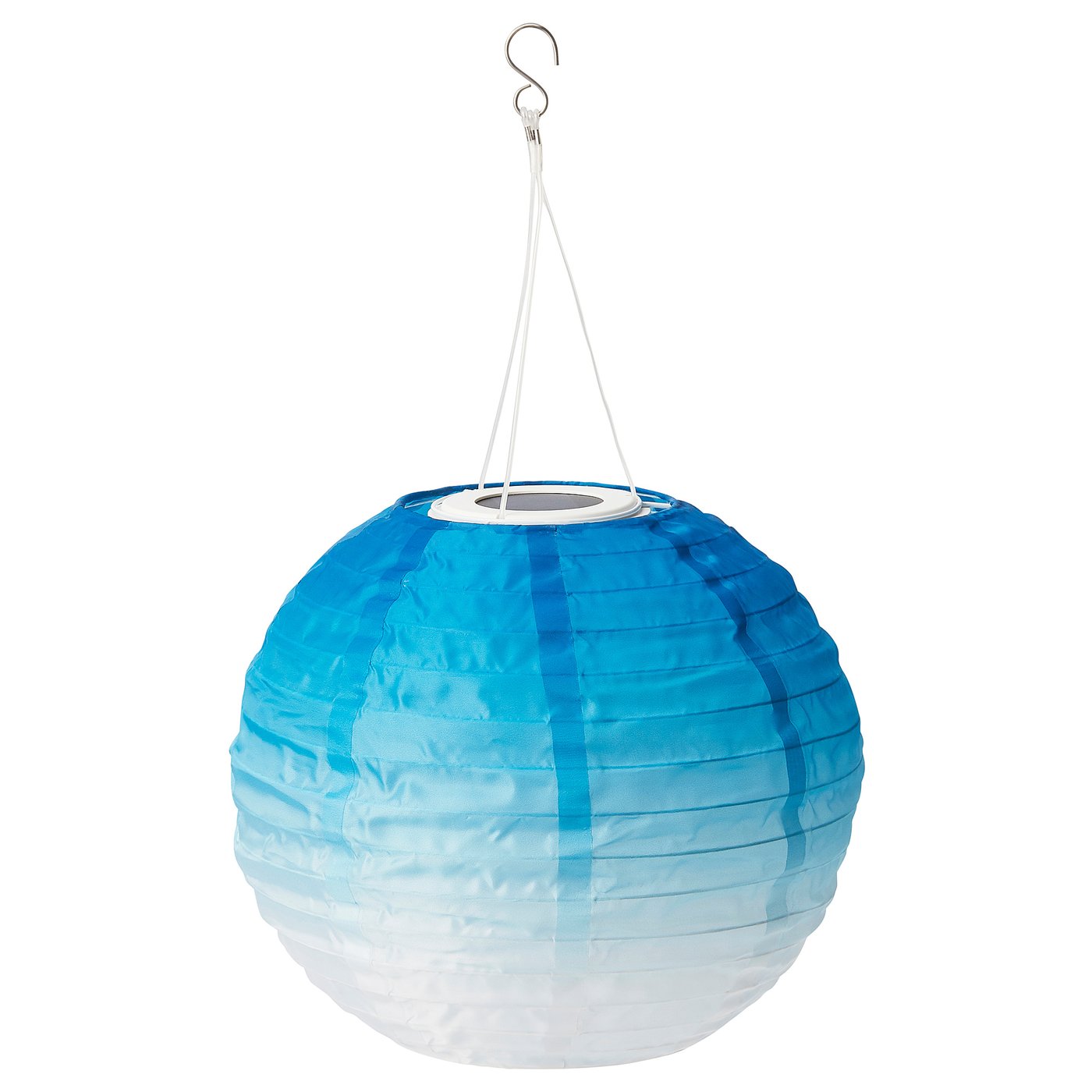 SOLVINDEN Suspension à énergie solaire à LED, extérieur/globe tons bleus, 30 cm
