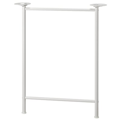 Base de table SPÄND, blanche, en métal, rectangulaire, réglable.