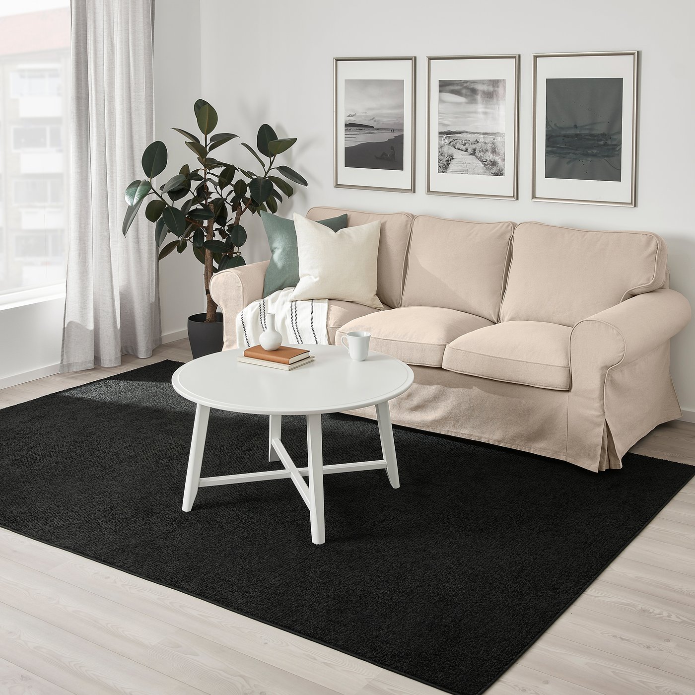 SPORUP Tapis, poils ras, noir, 200x300 cm - IKEA