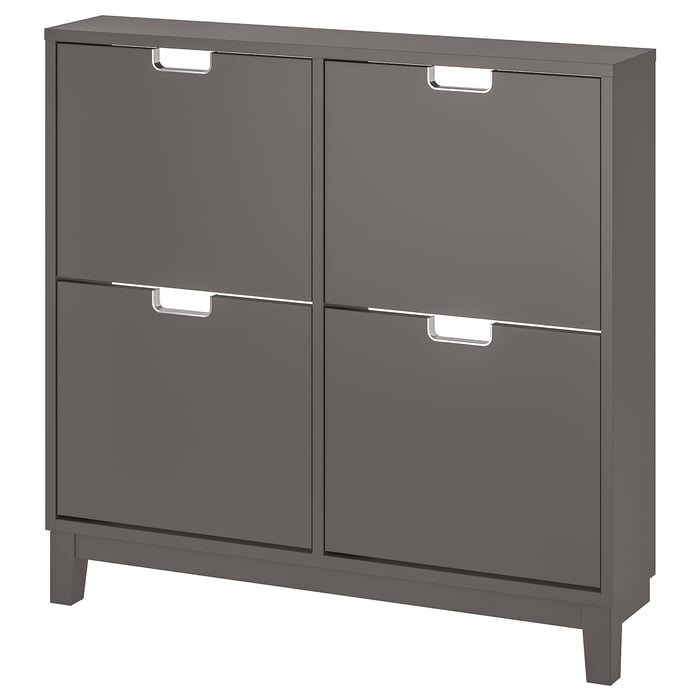 STÄLL Armoire à chaussures 3 casiers, plaqué chêne, 79x29x148 cm