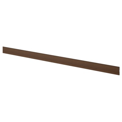 Socle de cuisine en placage de frêne brun foncé, rectangulaire, design simple.