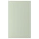 Une porte d’armoire STENSUND verte avec des rainures verticales et une finition lisse.