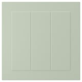 Porte d’armoire STENSUND verte avec panneaux rainurés, surface laquée lisse, forme rectangulaire.