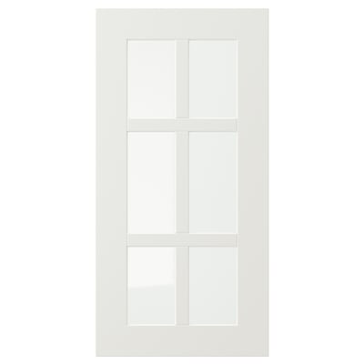 Armoire blanche STENSUND à portes vitrées, 3 panneaux, lignes modernes.