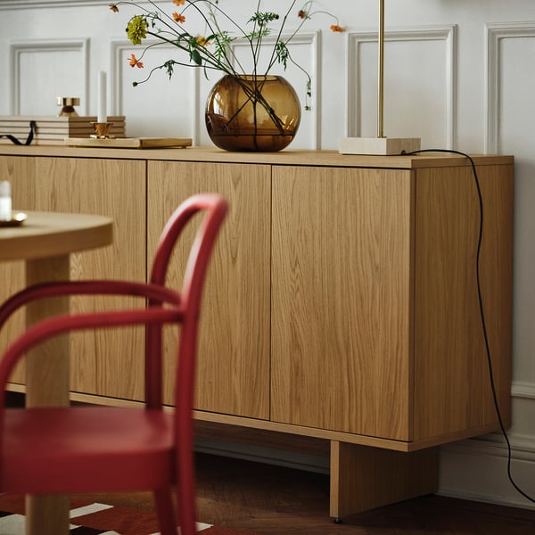 STOCKHOLM 2025 Buffet, plaqué chêne, 161x42x83 cm