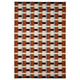 Option : Tapis STOCKHOLM 2025 : marron, noir, carrés beiges sur crème. Laine et coton tissés à la main, rectangulaires.
