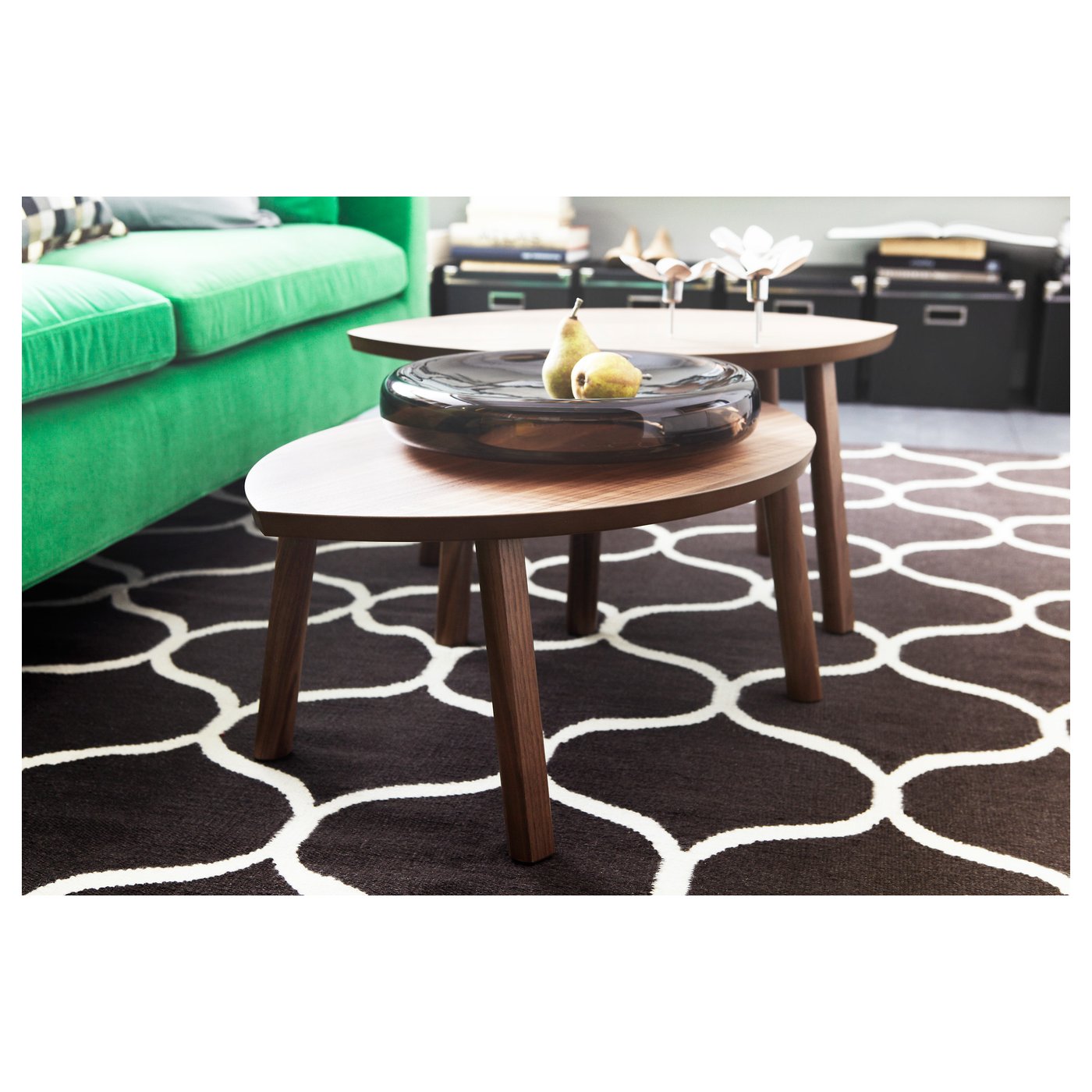 STOCKHOLM Tables gigognes, lot de 2 plaqué noyer IKEA