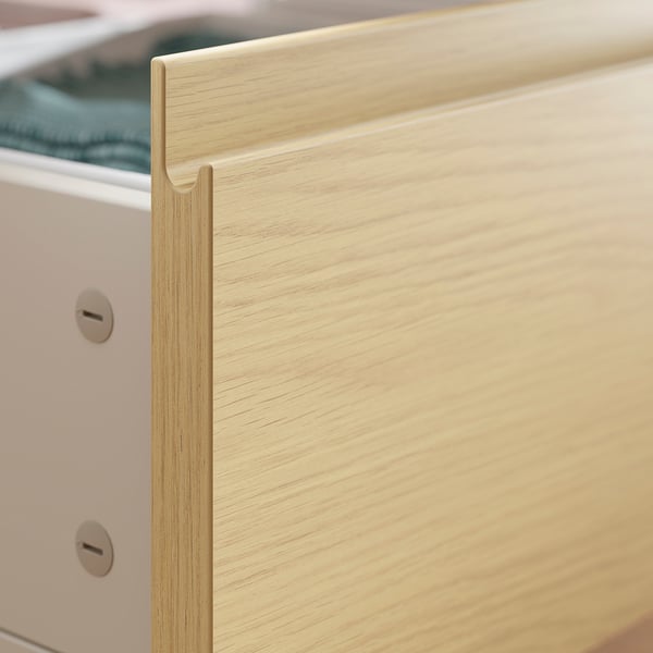 STORKLINTA Cadre de lit+2boîtes de rangement, motif chêne/Luröy, 180x200 cm