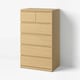 STORKLINTA Commode 6 tiroirs, motif chêne, 70x50x120 cm