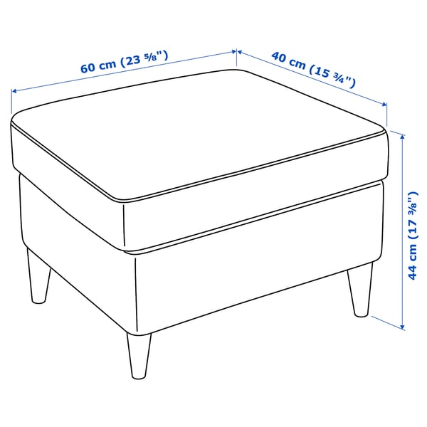 Illustration avec les mesures du produit : STRANDMON.