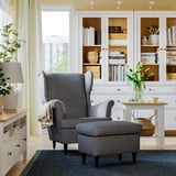 STRANDMON Repose-pieds av rangement, Nordvalla gris foncé