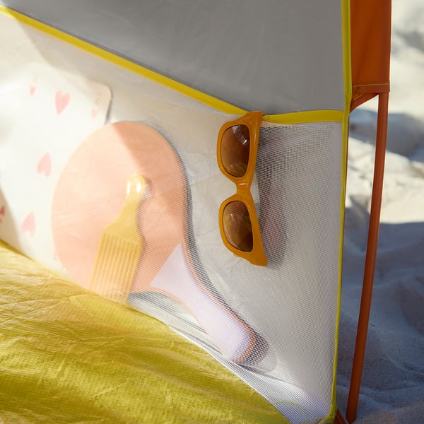 STRANDÖN Abri soleil/vent, orange vif/jaune vif