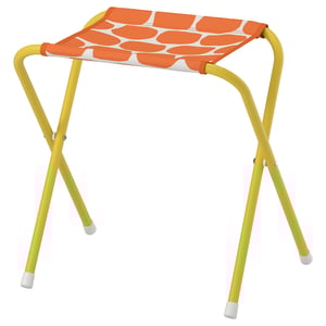STRANDÖN Tabouret pliant, jaune vif/orange vif