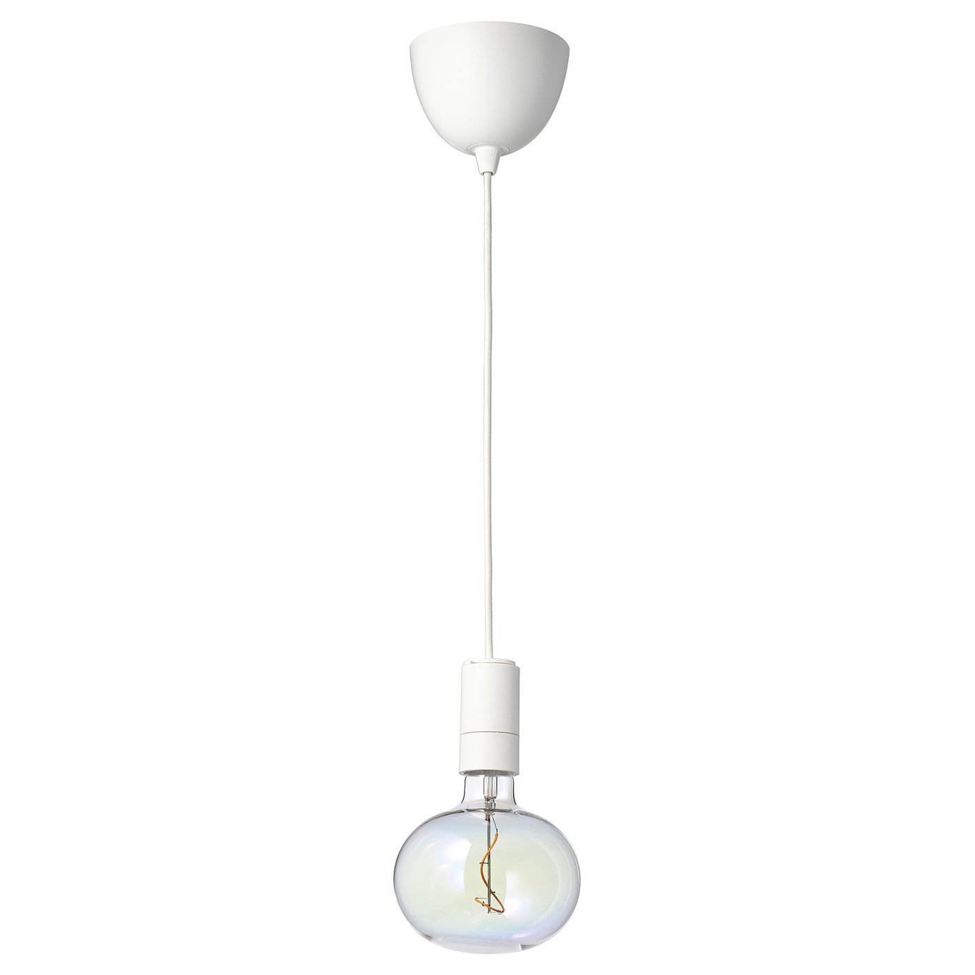 SUNNEBY / MOLNART suspension avec ampoule, blanc/Elliptique multicolore