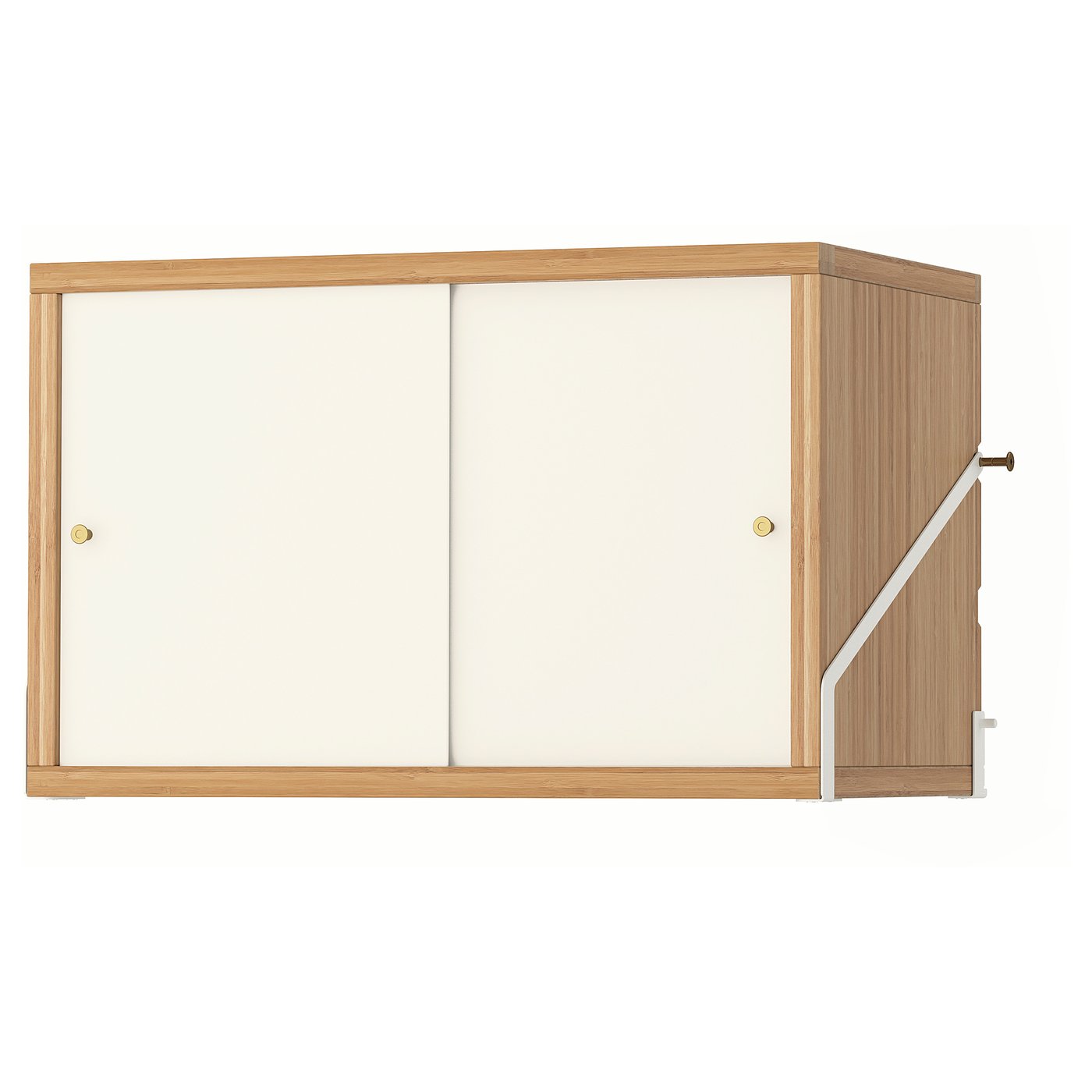 SVALNÄS Rangement 2 portes, bambou, blanc, 61x35 cm IKEA