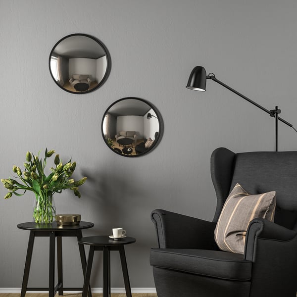 SVARTBJÖRK Miroir décoratif convexe, noir, 41 cm - IKEA Belgique