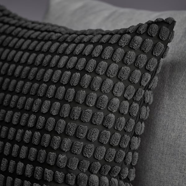 SVARTPOPPEL Housse de coussin, anthracite, 50x50 cm