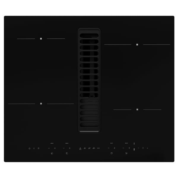 TÄCKNAN Plaque de cuisson av hotte intégrée, IKEA 300 noir, 60 cm