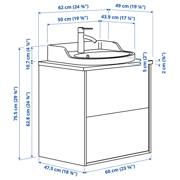 HAMNSKÄR Mitigeur lavabo, noir - IKEA Belgique