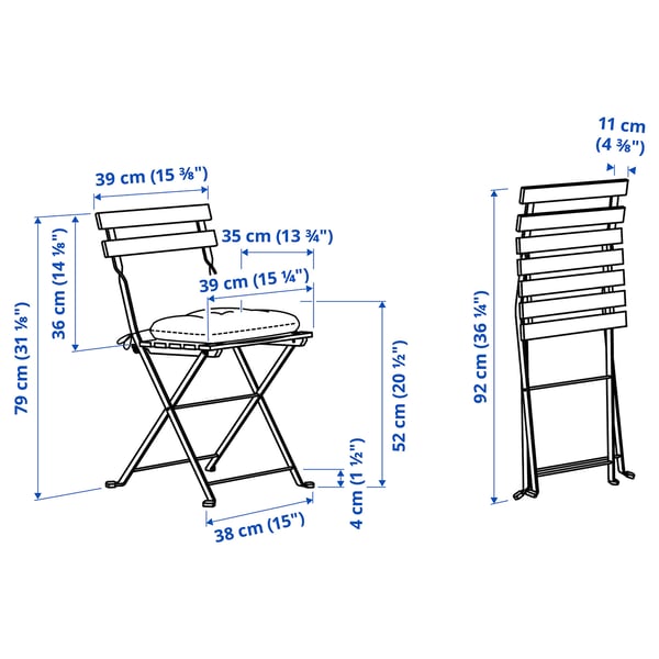 Illustration avec les mesures du produit : TÄRNÖ.