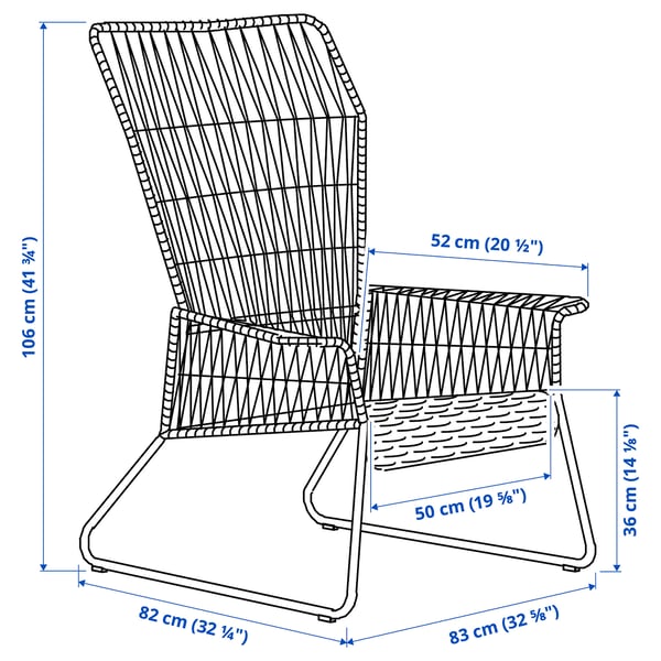 Illustration avec les mesures du produit : TALLSKÄR.