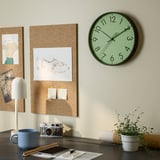 TALLSPARV Horloge murale, noir/vert, 28 cm