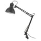 Une lampe de bureau grise orientable TERTIAL avec une finition métallisée et un large bras réglable.